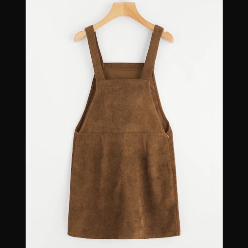 LAST ONE SALE Tan Corduroy Overall Dress - Picture 4 of 6